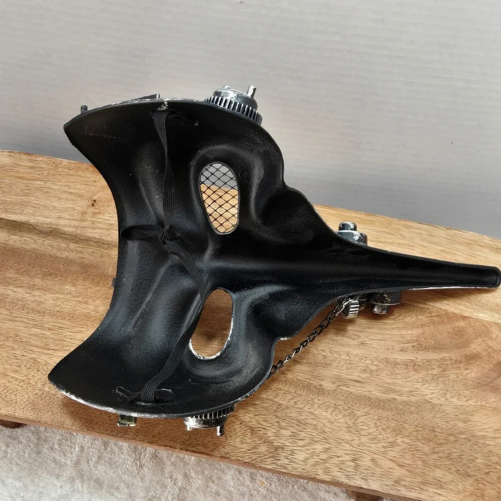 Steampunk Plague Doctor Mask‎ Silver Industrial Gothic Cosplay Long Beak 11